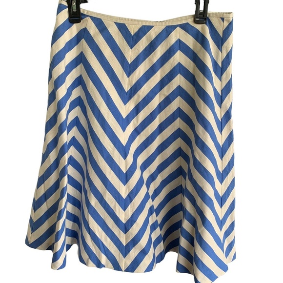 Talbots Skirt Chevron Stripe A Line Women’s Size 8 - Picture 1 of 6